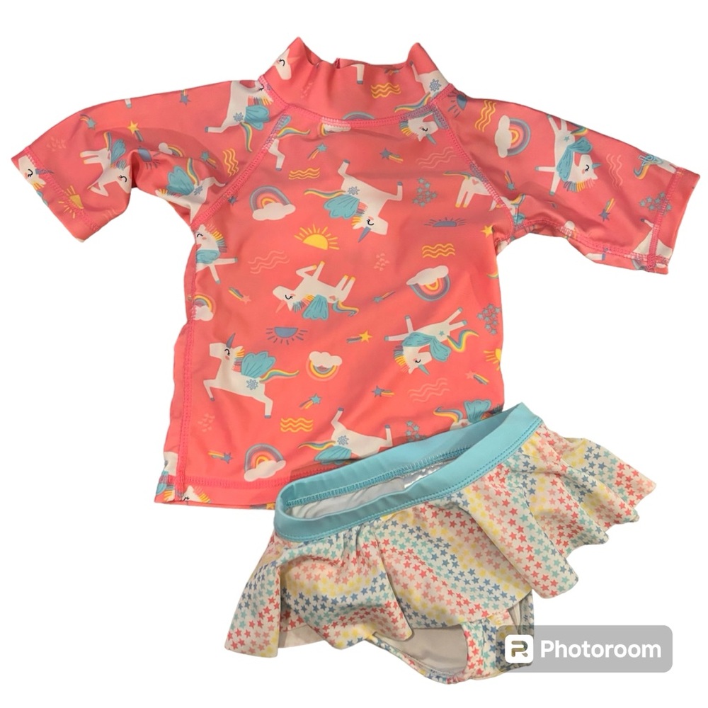 UV Skinz Unicorn Two Piece Rashguard Swim set